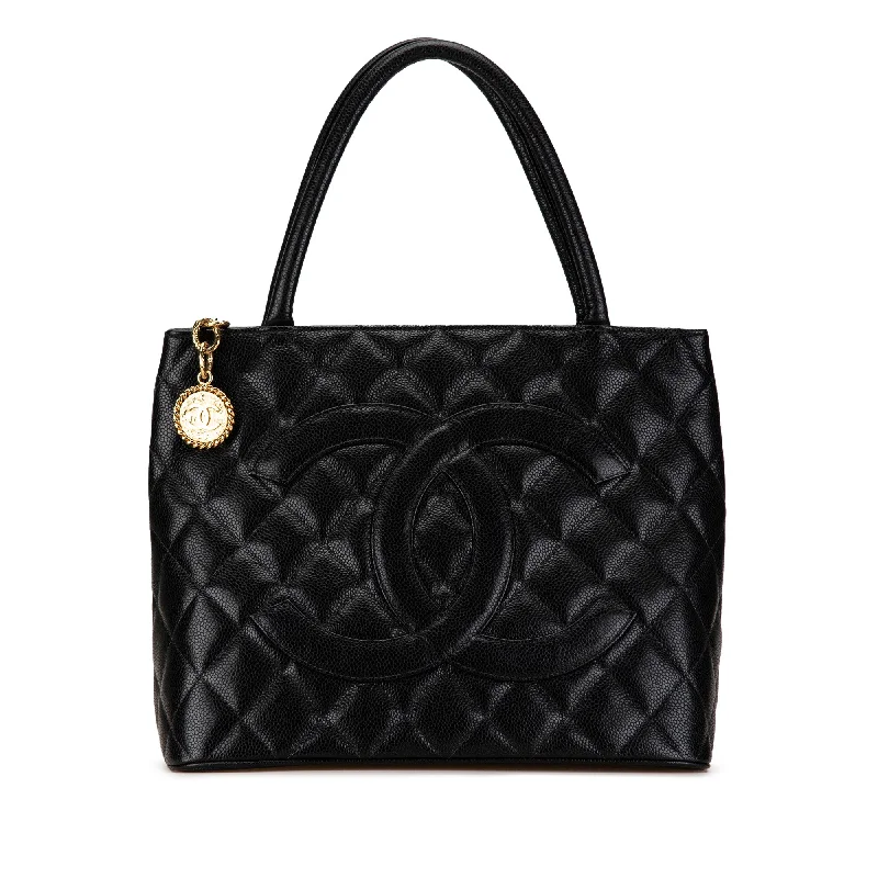 Black Chanel Caviar Medallion Tote