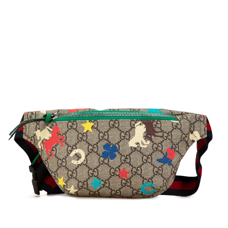 Brown Gucci GG Supreme Kids Ranch Belt Bag