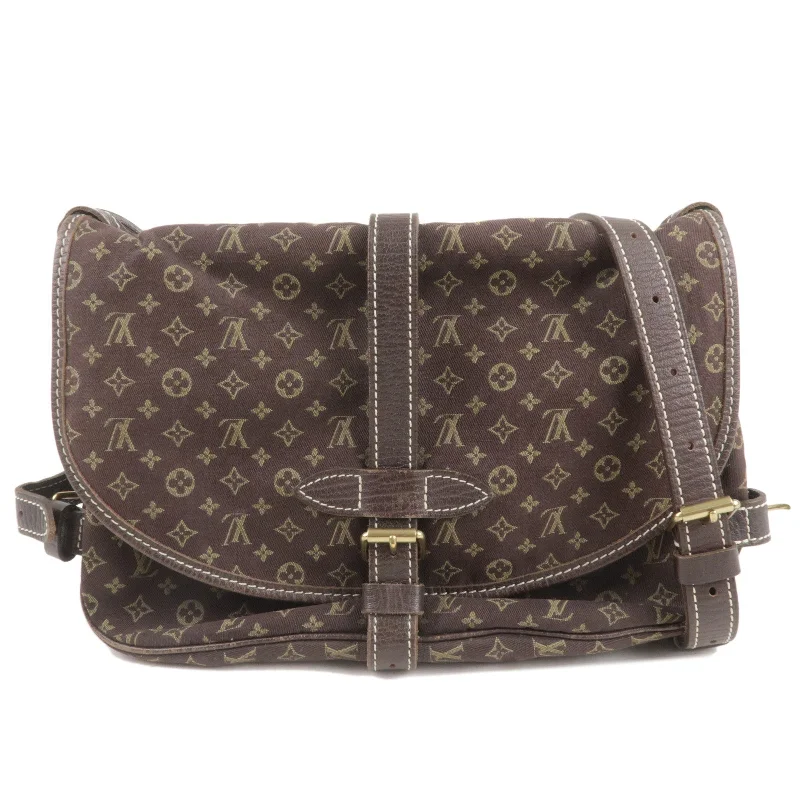 Louis Vuitton Monogram Mini Lin Saumur 30 Shoulder Bag Ebene M95227