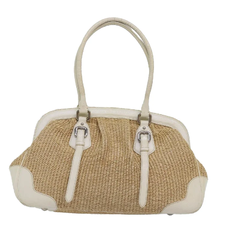 PRADA Hand Bag Straw Beige  ar12199