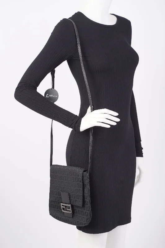 Fendi Zucchino Crossbody Black Canvas