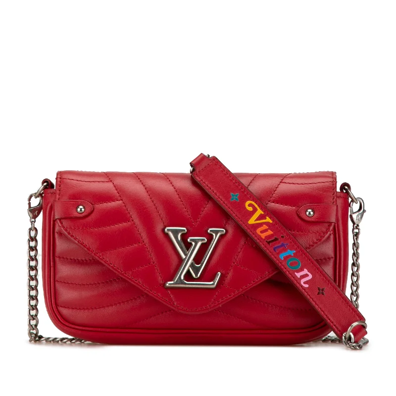 Red Louis Vuitton New Wave Chain Pochette Crossbody Bag