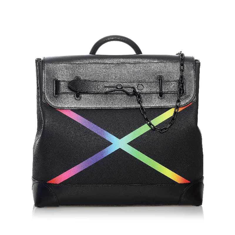 Black Louis Vuitton Taiga Rainbow Steamer PM Satchel