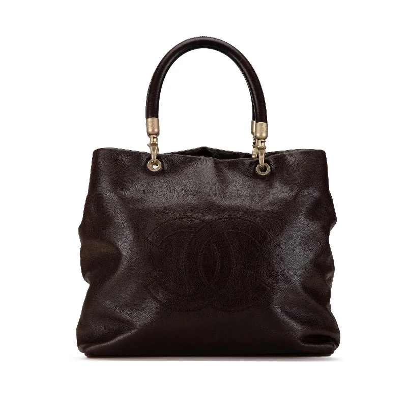 Brown Chanel CC Caviar Tote