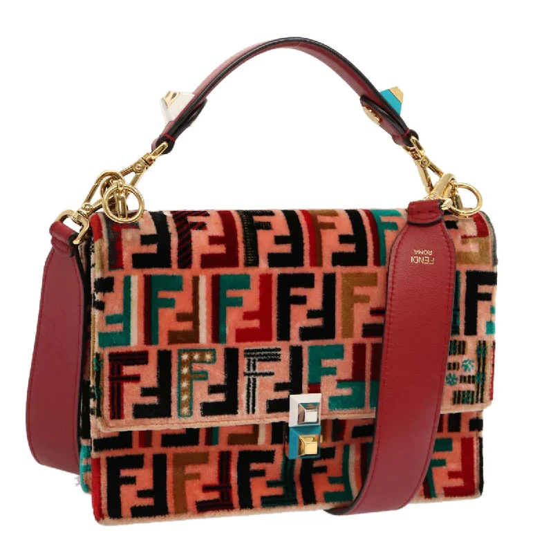 FENDI Zucca Canvas Canai Hand Bag 2way Pink Red  69973A