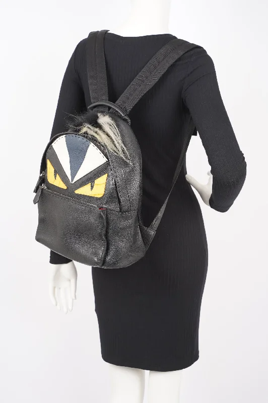 Fendi Womens Monster Backpack Black