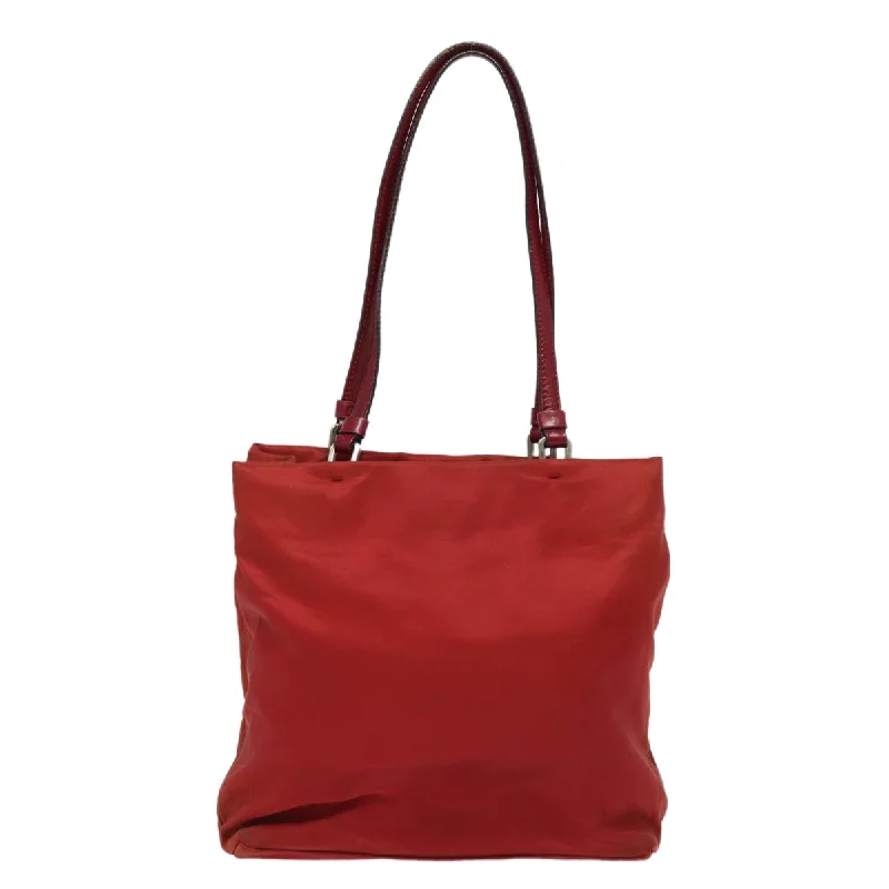 PRADA Hand Bag Nylon Red  81177