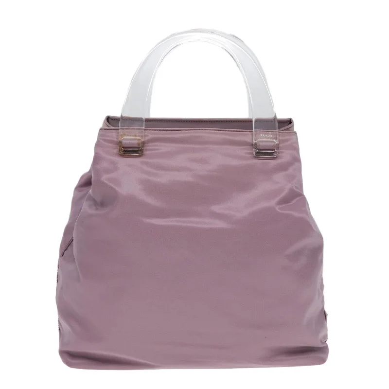 PRADA Hand Bag Nylon Pink Silver  ti1945