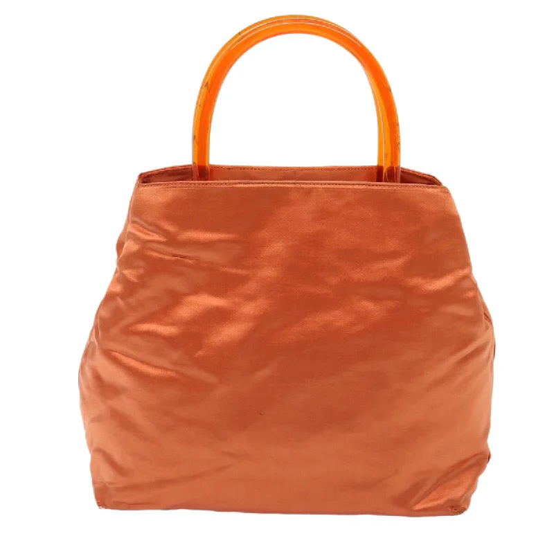 PRADA Hand Bag Satin Orange  bs16432