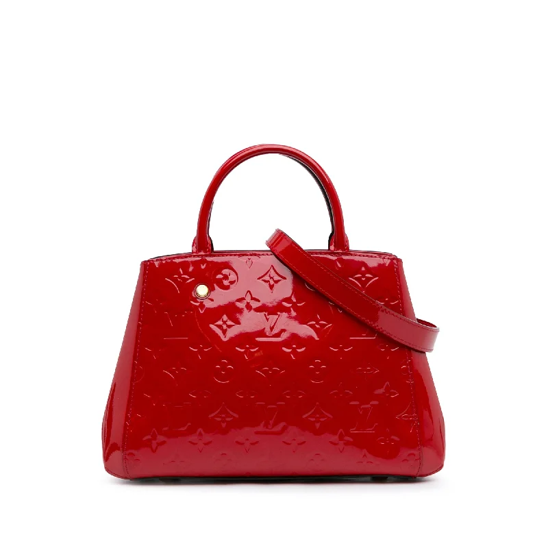 Red Louis Vuitton Monogram Vernis Montaigne BB Satchel