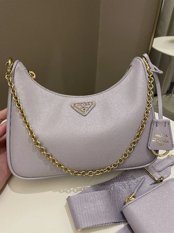 Prada Re-Edition 2005 Saffiano Bag Lilac Saffiano Leather