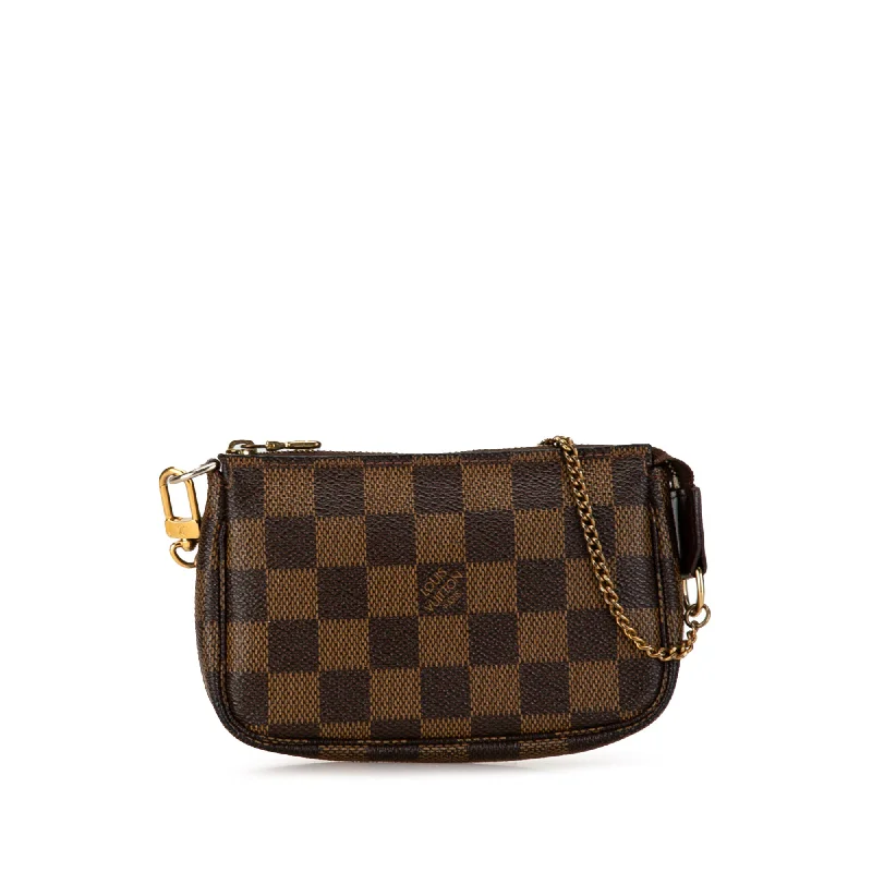 Brown Louis Vuitton Damier Ebene Mini Pochette Accessoires Handbag