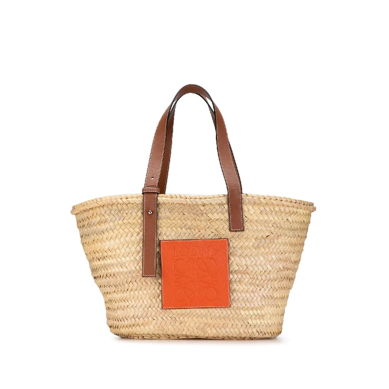 Beige LOEWE Large Raffia Basket Bag