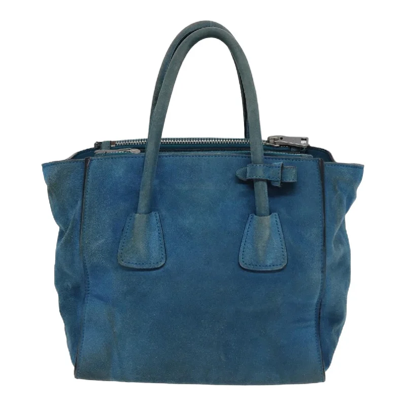 PRADA Hand Bag Suede 2way Blue  83949