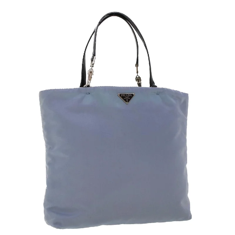 PRADA Hand Bag Nylon Light Blue Auth cl559