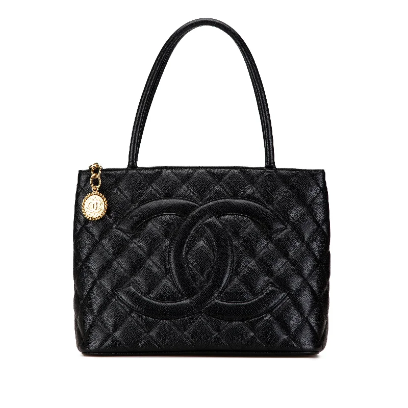 Black Chanel Caviar Medallion Tote