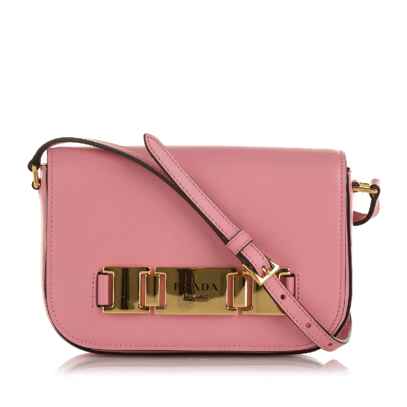 Pink Prada Glace Calf Etiquette Crossbody