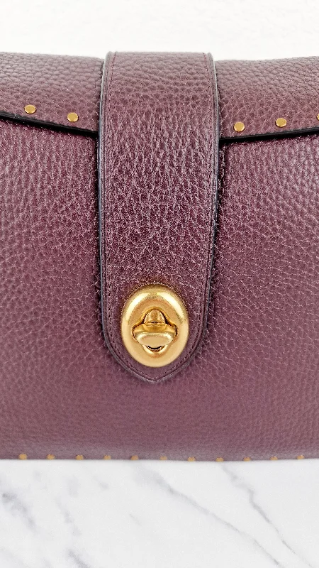 Coach 1941 Page 27 With Border Rivets in Oxblood Brown Pebble Leather - Coach 31929