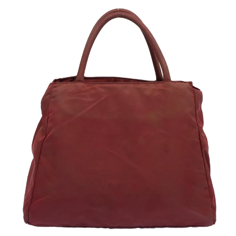 PRADA Hand Bag Nylon Red  cl678