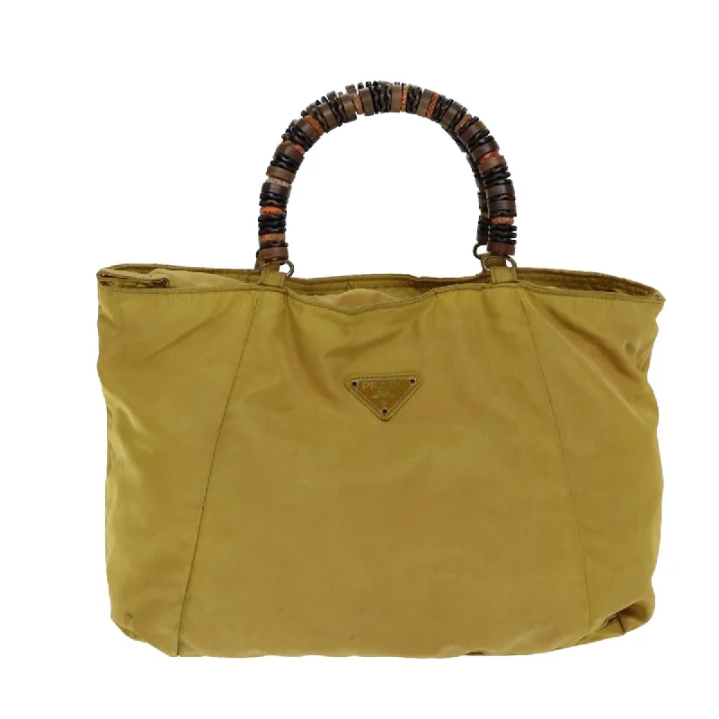 PRADA Hand Bag Nylon Yellow  81824