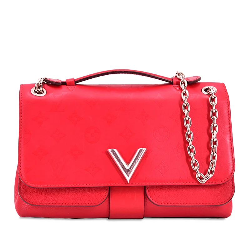 Red Louis Vuitton Monogram Cuir Plume Ecume Very Chain Bag Satchel