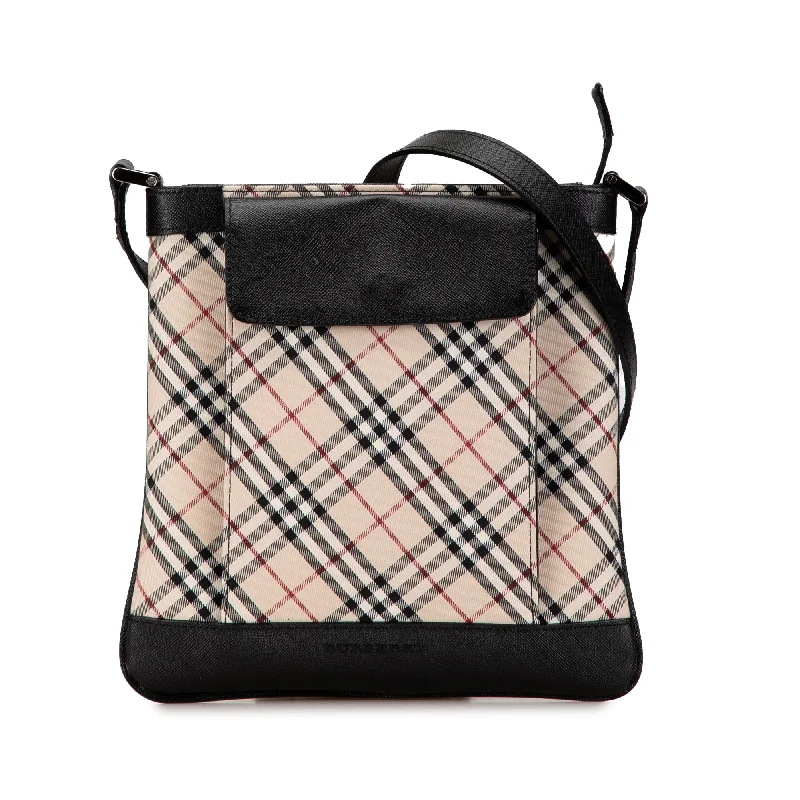 Beige Burberry Nova Check Canvas Crossbody