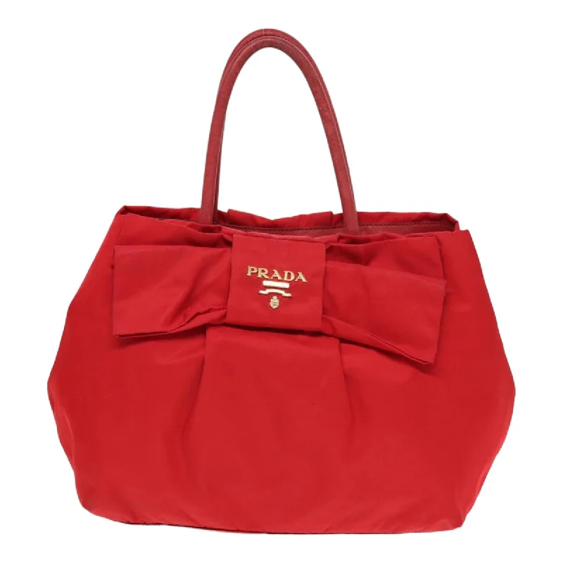 PRADA Hand Bag Nylon Red  84453