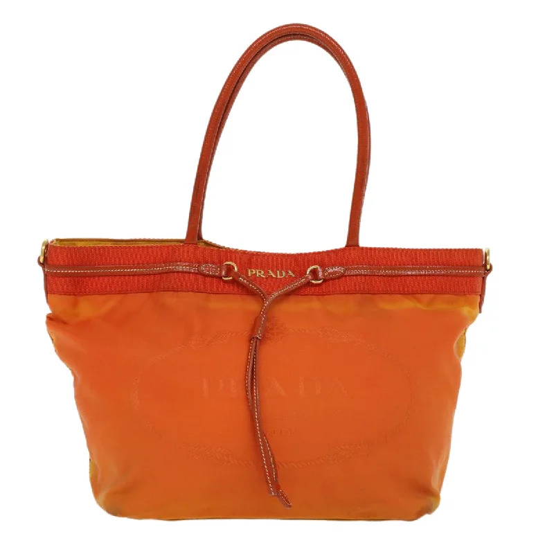 PRADA Tote Bag Nylon Orange Auth yb156