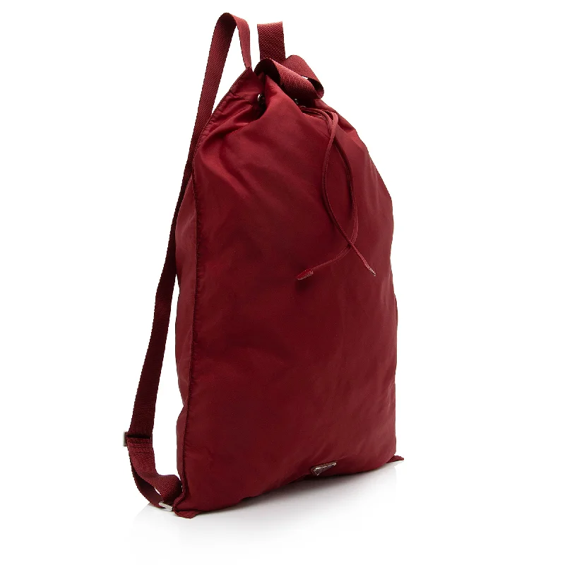 Prada Vintage Tessuto Drawstring Flat XL Backpack cRZgws