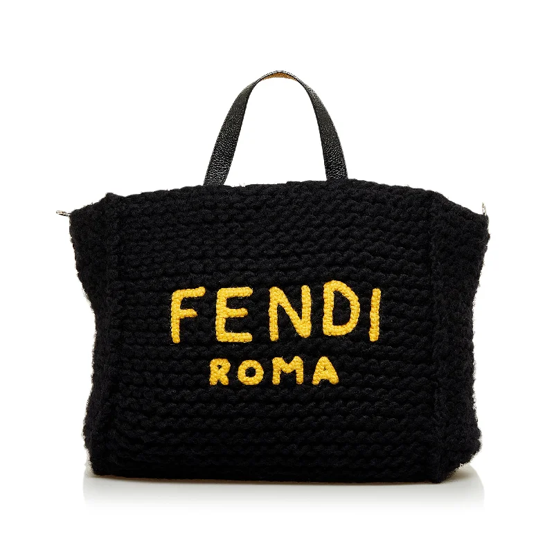 Black Fendi Wool Satchel