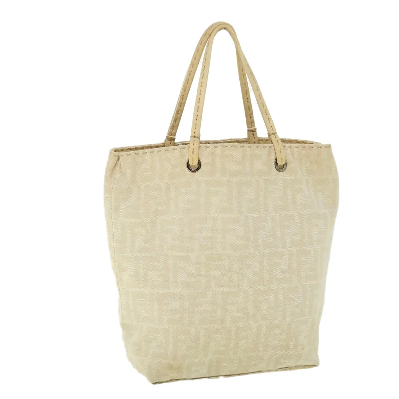 FENDI Zucca Canvas Celeria Tote Bag Beige  51655