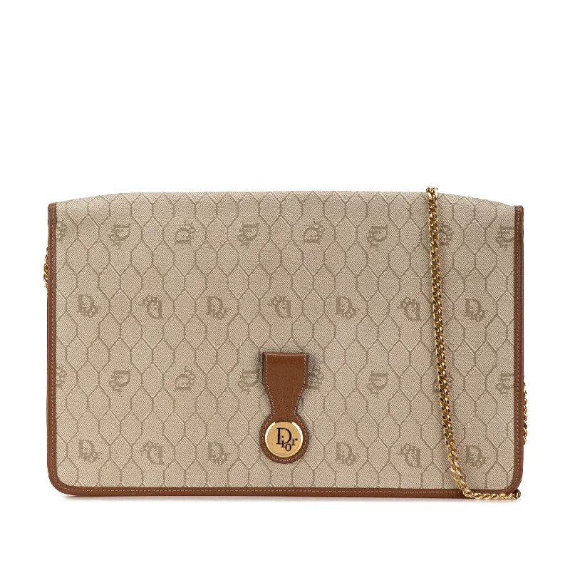 Beige Dior Honeycomb Chain Crossbody