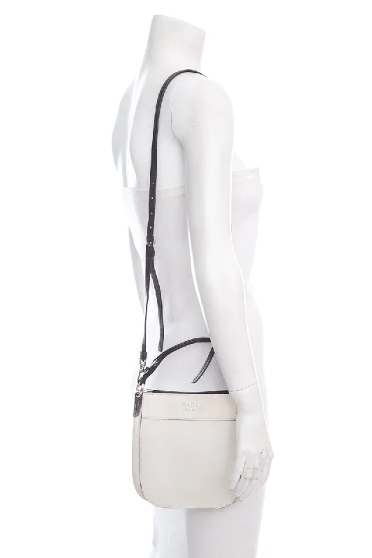 Prada City Calfskin Black & White Margit Cross-Body