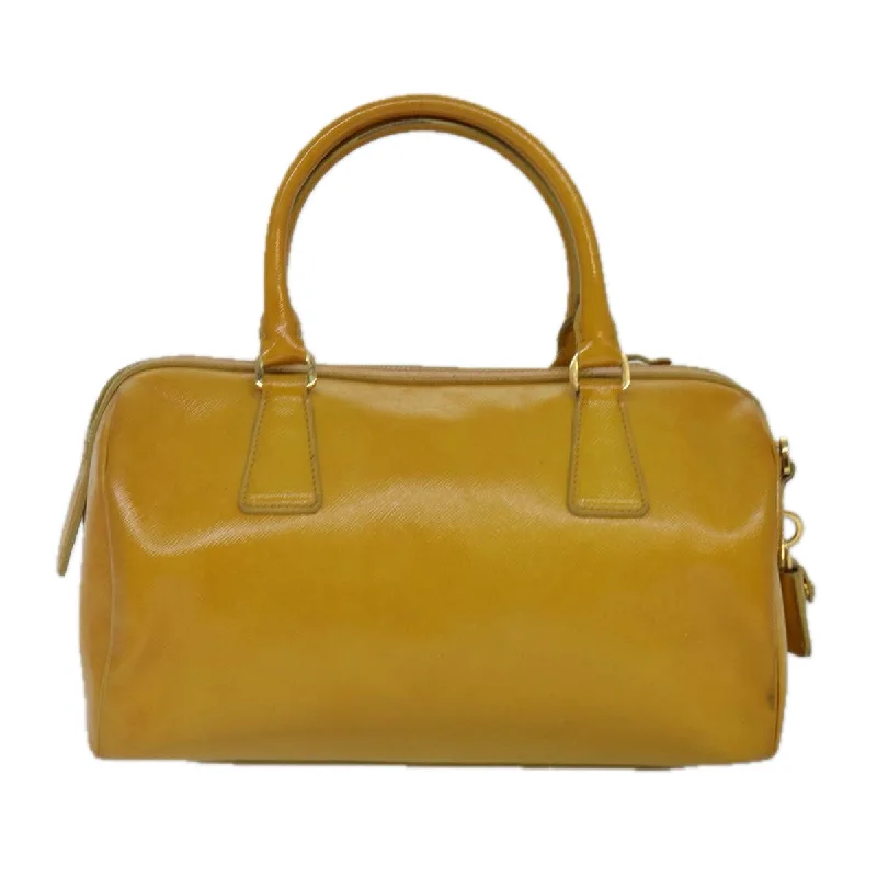 PRADA Hand Bag Safiano leather 2way Yellow Gold  87430