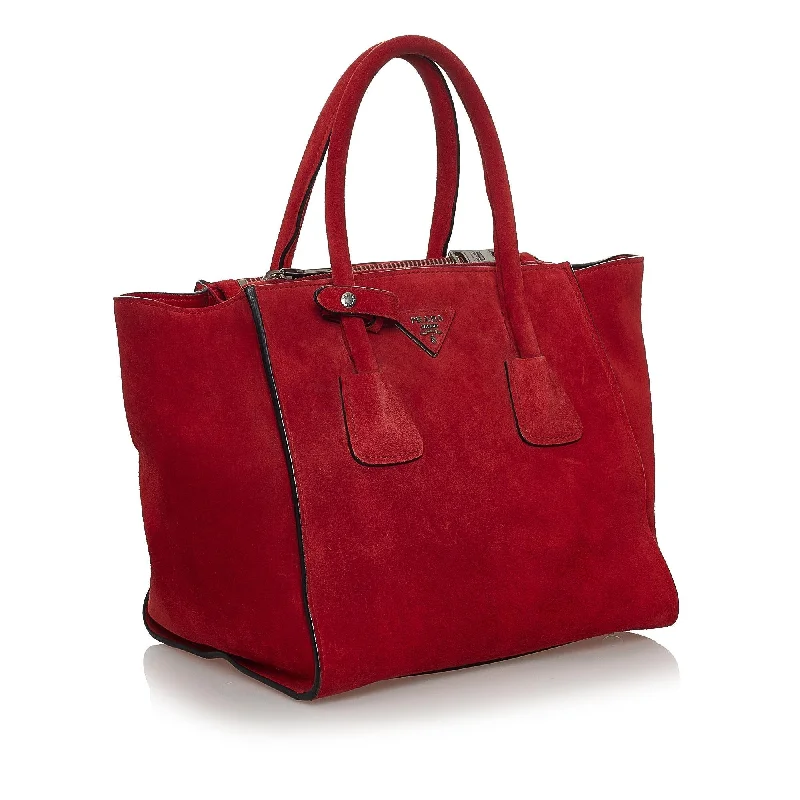 Prada Twin Pocket Suede Tote Bag 30984