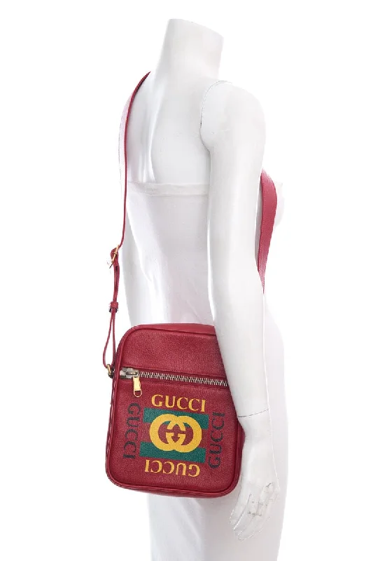 Gucci Red Print Messenger Cross-Body