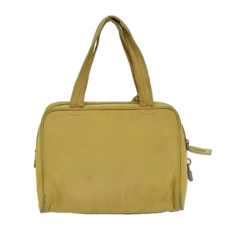 PRADA Hand Bag Nylon Yellow  82566