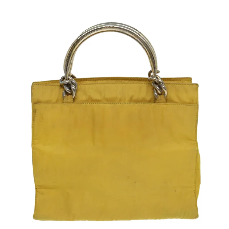 PRADA Hand Bag Nylon Yellow  85132