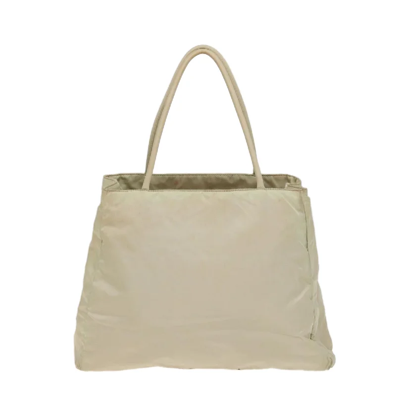 PRADA Hand Bag Nylon White  78963