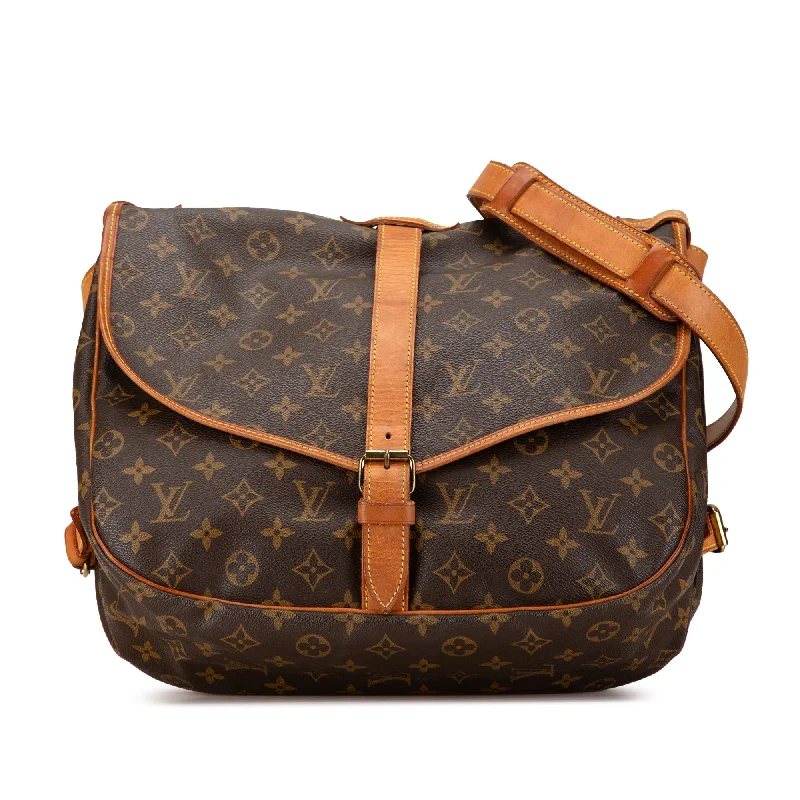 Brown Louis Vuitton Monogram Saumur 35 Crossbody Bag