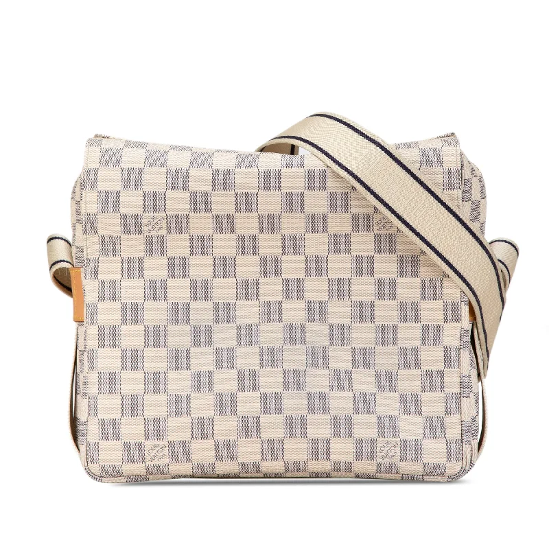 White Louis Vuitton Damier Azur Naviglio Crossbody Bag