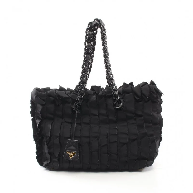 Prada Origami Chain Nylon Tote Bag,Black