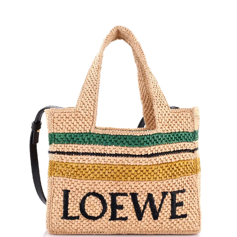 Paula's Ibiza Logo Convertible Tote Raffia Small