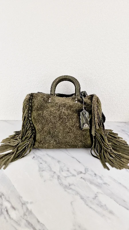 Coach 1941 Rogue 31 Fern Green Suede Fringe Handbag Shoulder Bag Satchel - Coach 86824