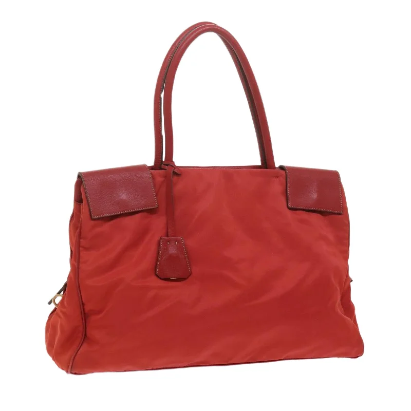 PRADA Hand Bag Nylon Red Auth bs11015