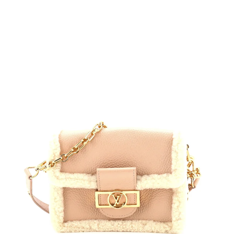 Dauphine Shoulder Bag Leather with Shearling Mini