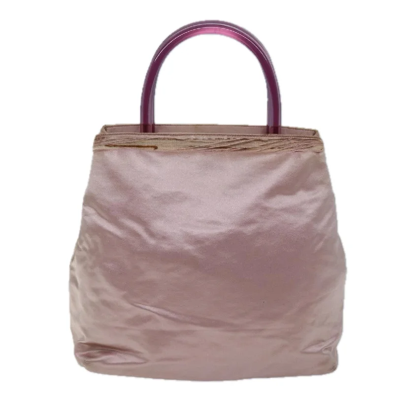 PRADA Hand Bag Satin Pink  73154