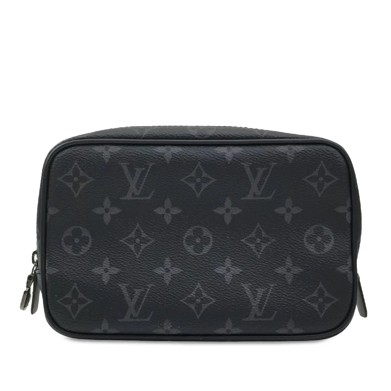 Black Louis Vuitton Monogram Eclipse Toilet Pouch PM Clutch Bag