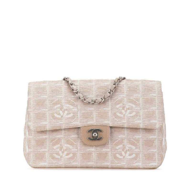 Beige Chanel Medium New Travel Line Single Flap Shoulder Bag