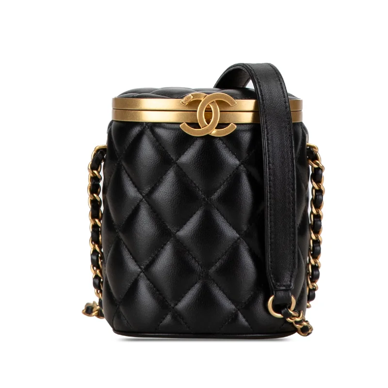 Black Chanel Mini Lambskin Crown Box Bag